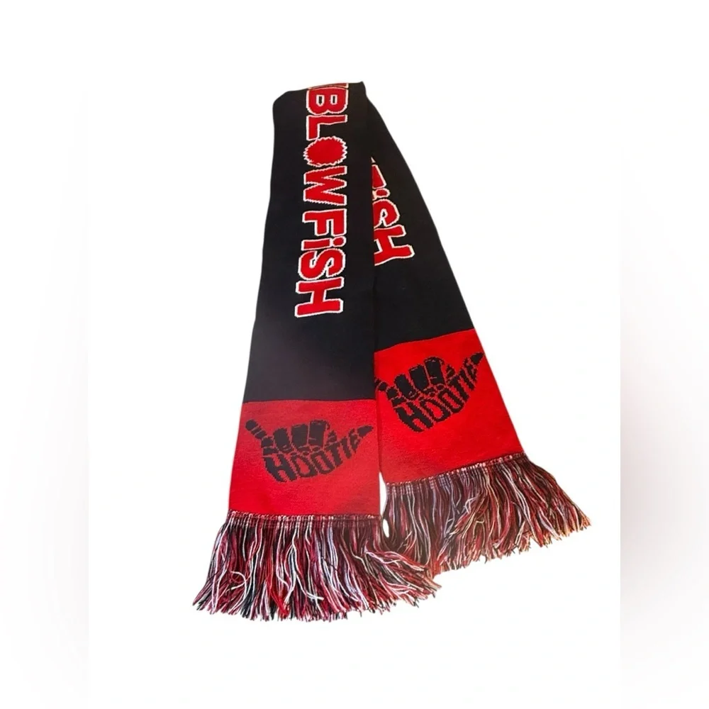 Hootie and the Blowfish Official Band Merch Scarf Black & Red Knit Fan Gear